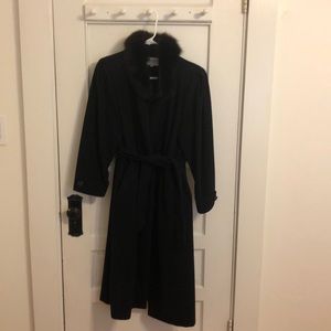 Vintage fur-lined black coat